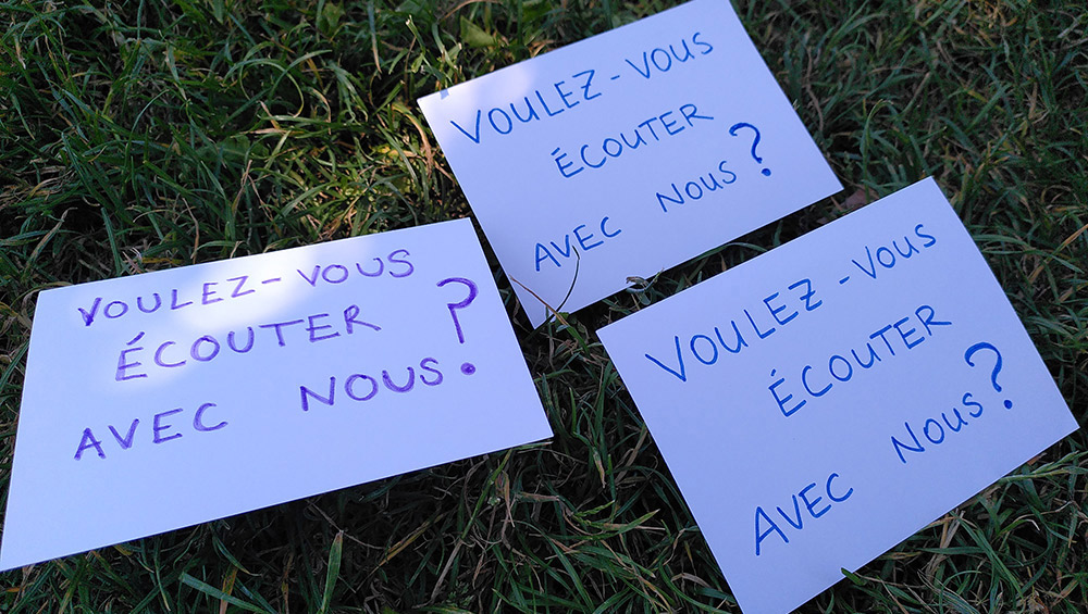 Sonic interventions in Bourdeaux (photo by Bethan Prosser)